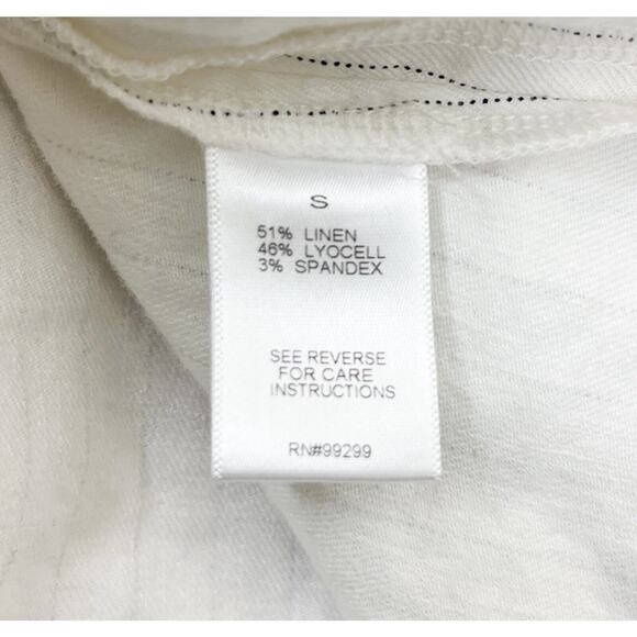 Evereve Taylor Ivory PinStripe Blazer Jacket Linen Blend Size Small - Picture 8 of 8